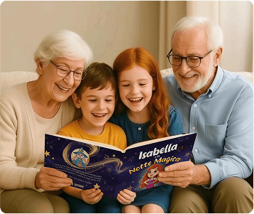 Famiglia con libro Isabella