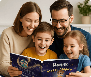 Famiglia con libro Romeo