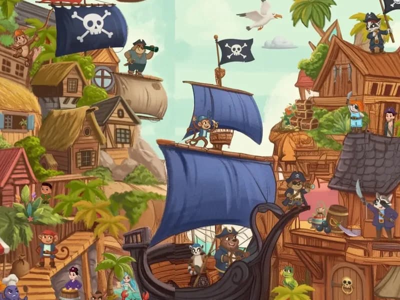 Un dettaglio della tavola dei pirati di Salva il Mondo delle Storie